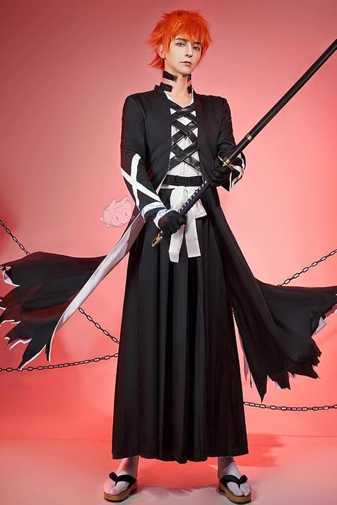 BLEACH ブリーチ 黒崎一護 セット済 ウィッグ コスプレ衣装 黒崎 一護 Amazon.co.jp: [yofab] BLEACH 千年血戦篇 黒崎一護 コスプレ